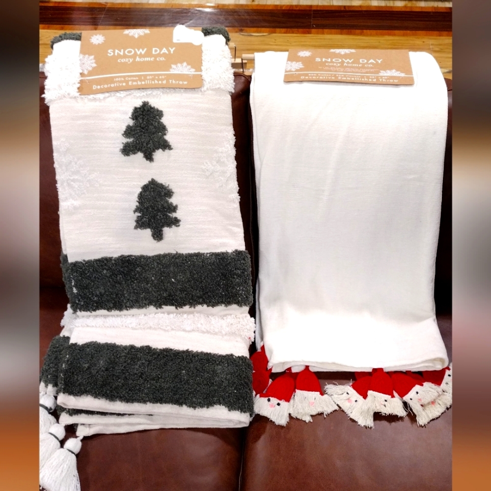 Snow Day Cozy Home Co. Holiday Throws 39$ each